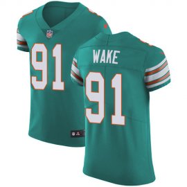 Nike Miami Dolphins #91 Cameron Wake Aqua Green Alternate Mens Stitched NFL Vapor Untouchable Elite Jersey