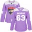 Adidas Florida Panthers #63 Evgenii Dadonov Purple Authentic Fights Cancer Womens Stitched NHL Jersey