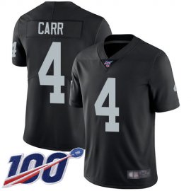 Nike Las Vegas Raiders #4 Derek Carr Black Team Color Youth Stitched NFL 100th Season Vapor Limited Jersey