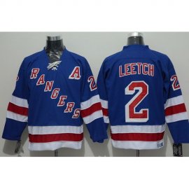New York Rangers #2 Brian Leetch Blue CCM Throwback Stitched NHL Jersey