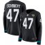 Nike Jacksonville Jaguars #47 Joe Schobert Black Team Color Womens Stitched NFL Limited Therma Long Sleeve Jersey