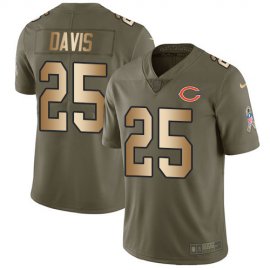 Nike Chicago Bears #25 Mike Davis Olive/Gold Mens Stitched NFL Limited 2017 Salute To Service Jersey