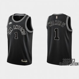 San Antonio San Antonio Spurs #1 Lonnie Walker IV Black Mens Nike NBA 2022-23 Classic Edition Jersey Mens