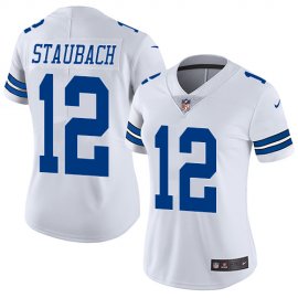 Nike Dallas Cowboys #12 Roger Staubach White Womens Stitched NFL Vapor Untouchable Limited Jersey