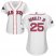 Boston Red Sox #25 Jackie Bradley Jr White Home 2018 World Series Champions Womens Stitched MLB Jersey