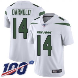 Nike New York Jets #14 Sam Darnold White Mens Stitched NFL 100th Season Vapor Limited Jersey