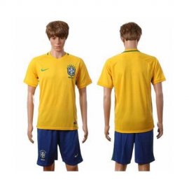 Brazil Blank Home Soccer Country Jersey