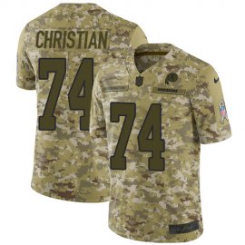 Nike Washington Football Team #74 Geron Christian Camo Mens Stitched NFL Limited 2018 Salute To Service Jersey