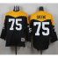 Mitchell And Ness 1967 Pittsburgh Steelers #75 Joe Greene Black/Yelllow Throwback Mens Stitched NFL Jersey
