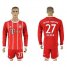 Bayern Munchen #27 Alaba Home Long Sleeves Soccer Club Jersey