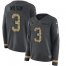 Nike Seattle Seahawks #3 Russell Wilson Anthracite Salute to Service Womens Stitched NFL Limited Therma Long Sleeve Jersey