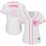 Baltimore Orioles #45 Mark Trumbo White/Pink Fashion Womens Stitched MLB Jersey