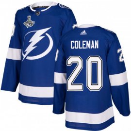 Adidas Tampa Bay Lightning #20 Blake Coleman Blue Home Authentic 2020 Stanley Cup Champions Stitched NHL Jersey