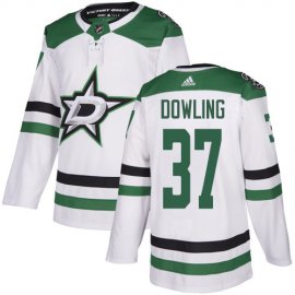 Adidas Dallas Stars #37 Justin Dowling White Road Authentic Stitched NHL Jersey