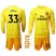 Arsenal #33 Cech Yellow Long Sleeves Kid Soccer Club Jersey