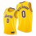 Nike Los Angeles Lakers #0 Russell Westbrook Mens 2021-22 75th Diamond Anniversary NBA Jersey Gold Mens