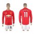 Manchester United #11 Martial Red Home Long Sleeves Soccer Club Jersey