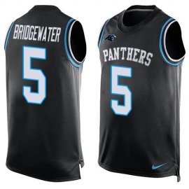 Nike Carolina Panthers #5 Teddy Bridgewater Black Team Color Mens Stitched NFL Limited Tank Top Jersey