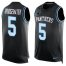 Nike Carolina Panthers #5 Teddy Bridgewater Black Team Color Mens Stitched NFL Limited Tank Top Jersey