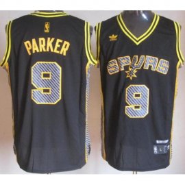 San Antonio Spurs 9 Tony Parker Black Electricity Fashion Revolution 30 Swingman NBA Jerseys Cheap