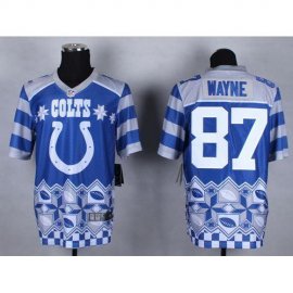 Nike Indianapolis Colts #87 Reggie Wayne Royal Blue Mens Stitched NFL Elite Noble Fashion Jersey