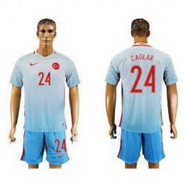 Turkey #24 Caglar Away Soccer Country Jersey