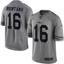 Nike San Francisco 49ers #16 Joe Montana Gray Mens Stitched NFL Limited Gridiron Gray Jersey
