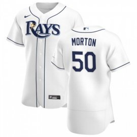 Tampa Bay Rays #50 Charlie Morton Mens Nike White Home 2020 Authentic Player MLB Jersey