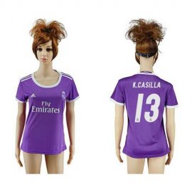 Womens Real Madrid #13 K.Casilla Away Soccer Club Jersey