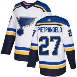 Adidas St. Louis Blues #27 Alex Pietrangelo White Road Authentic Stitched Youth NHL Jersey
