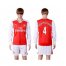 Arsenal #4 Mertesacker Red Home Long Sleeves Soccer Club Jersey