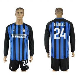 Inter Milan #24 Murillo Home Long Sleeves Soccer Club Jersey