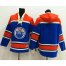 Edmonton Oilers Blank Light Blue Sawyer Hooded Sweatshirt Stitched NHL Jersey