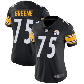 Nike Pittsburgh Steelers #75 Joe Greene Black Team Color Womens Stitched NFL Vapor Untouchable Limited Jersey