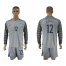 Greece #12 Kapino Grey Goalkeeper Long Sleeves Soccer Country Jersey