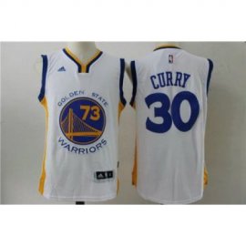 Golden State Warriors #30 Stephen Curry 73 Wins White Swingman Jersey