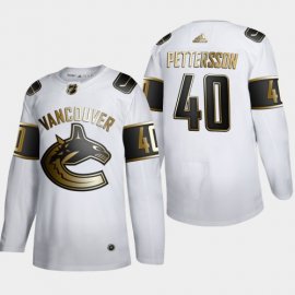 Vancouver Canucks #40 Elias Pettersson Mens Adidas White Golden Edition Limited Stitched NHL Jersey