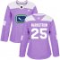 Adidas Vancouver Canucks #25 Jacob Markstrom Purple Authentic Fights Cancer Womens Stitched NHL Jersey