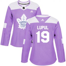 Adidas Toronto Maple Leafs #19 Joffrey Lupul Purple Authentic Fights Cancer Womens Stitched NHL Jersey