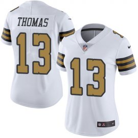 Nike New Orleans Saints #13 Michael Thomas White Womens Stitched NFL Limited Rush Jersey