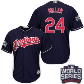 Cleveland Indians #24 Andrew Miller Navy Blue Alternate 2016 World Series Bound Stitched Youth MLB Jersey
