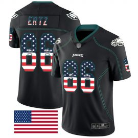 Nike Philadelphia Eagles #86 Zach Ertz Black Mens Stitched NFL Limited Rush USA Flag Jersey