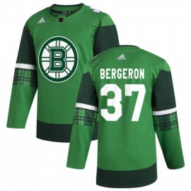 Boston Bruins #37 Patrice Bergeron Mens Adidas 2020 St. Patricks Day Stitched NHL Jersey Green.jpg