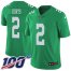 Nike Philadelphia Eagles #2 Jalen Hurts Green Youth Stitched NFL Limited Rush 100th Season Jersey