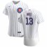 Chicago Cubs #13 David Bote Mens Nike White Home 2020 Authentic Player Jersey