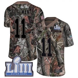 Nike New England Patriots #11 Julian Edelman Camo Super Bowl LIII Bound Mens Stitched NFL Limited Rush Realtree Jersey