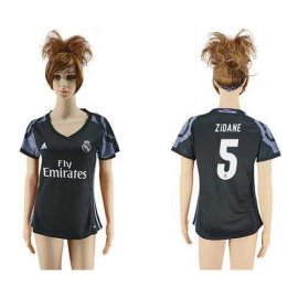 Womens Real Madrid #5 Zidane Sec Away Soccer Club Jersey