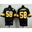 Nike Pittsburgh Steelers #58 Jack Lambert Black(Gold No.) Mens Stitched NFL Elite Jersey