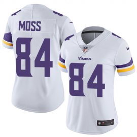 Nike Minnesota Vikings #84 Randy Moss White Womens Stitched NFL Vapor Untouchable Limited Jersey