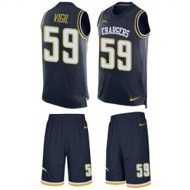 Nike Los Angeles Chargers #59 Nick Vigil Navy Blue Team Color Mens Stitched NFL Limited Tank Top Suit Jersey